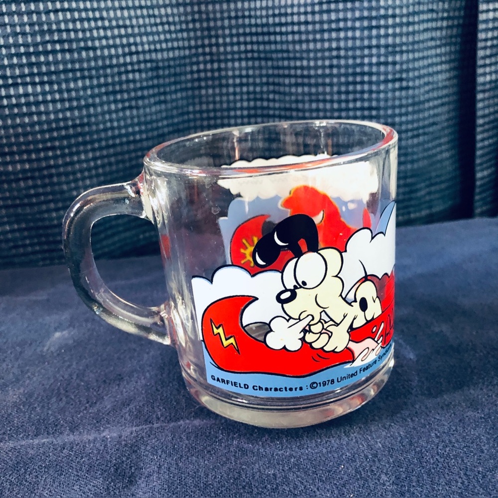 Vintage 1978 McDonalds Garfield 8oz Glass Coffee Mug